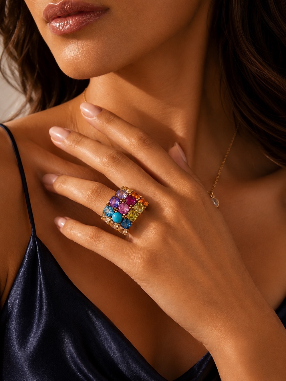 Ippolita 18K Gold Multistone “Summer Rainbow” Rock Candy Cocktail Ring